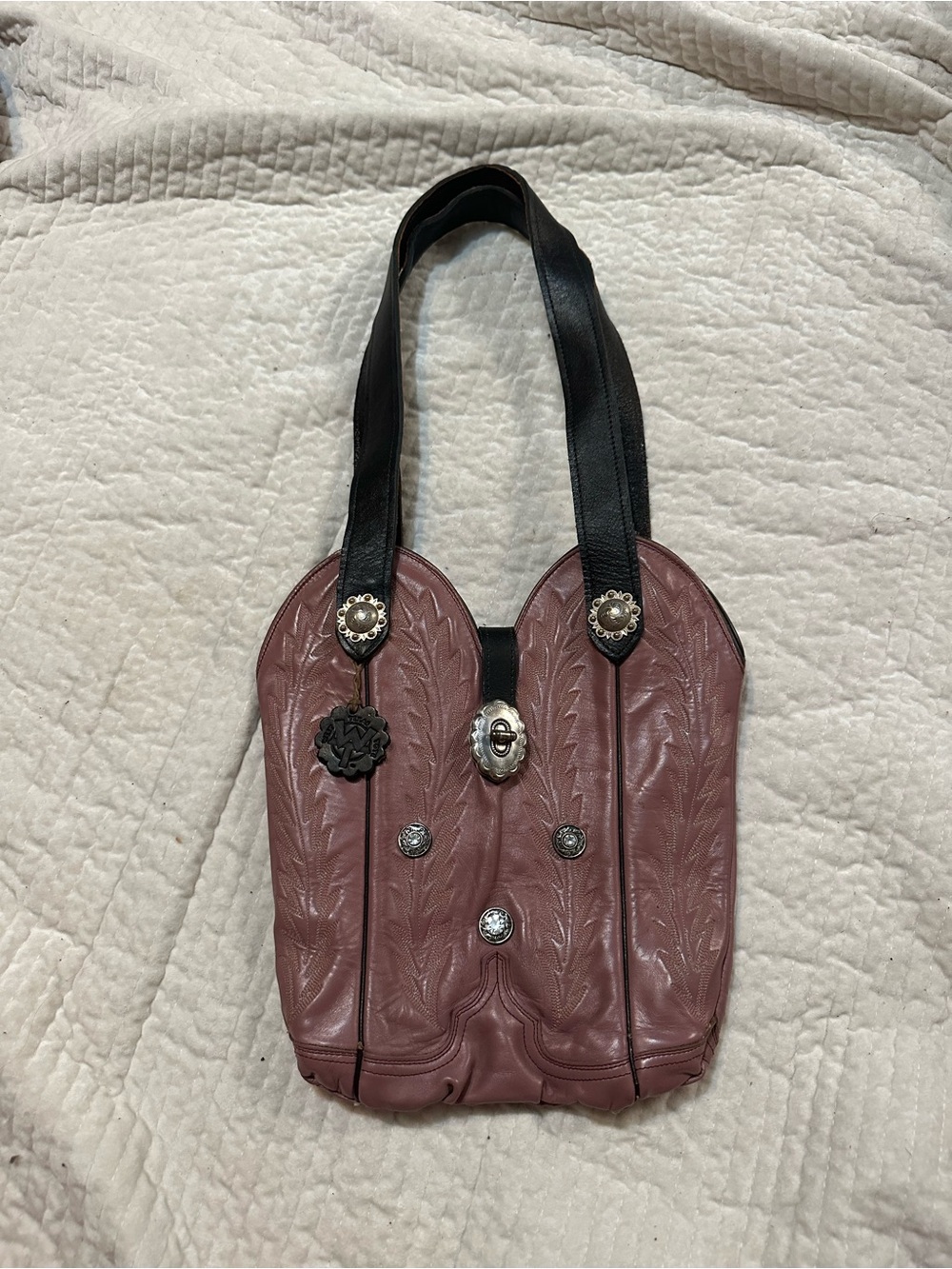 Cowboy Boot Reconstructed Leather Bag